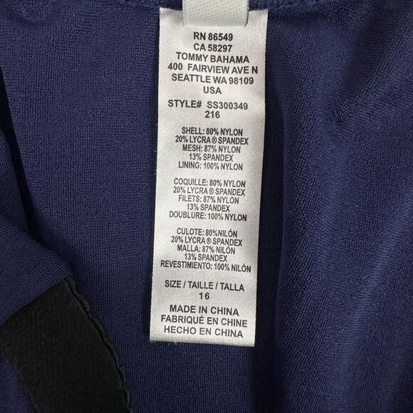 Tommy Bahama Women’s Size 16 Pearl Clara Wrap One-Piece Swimsuit Dark Blue NWOT - Picture 10 of 10